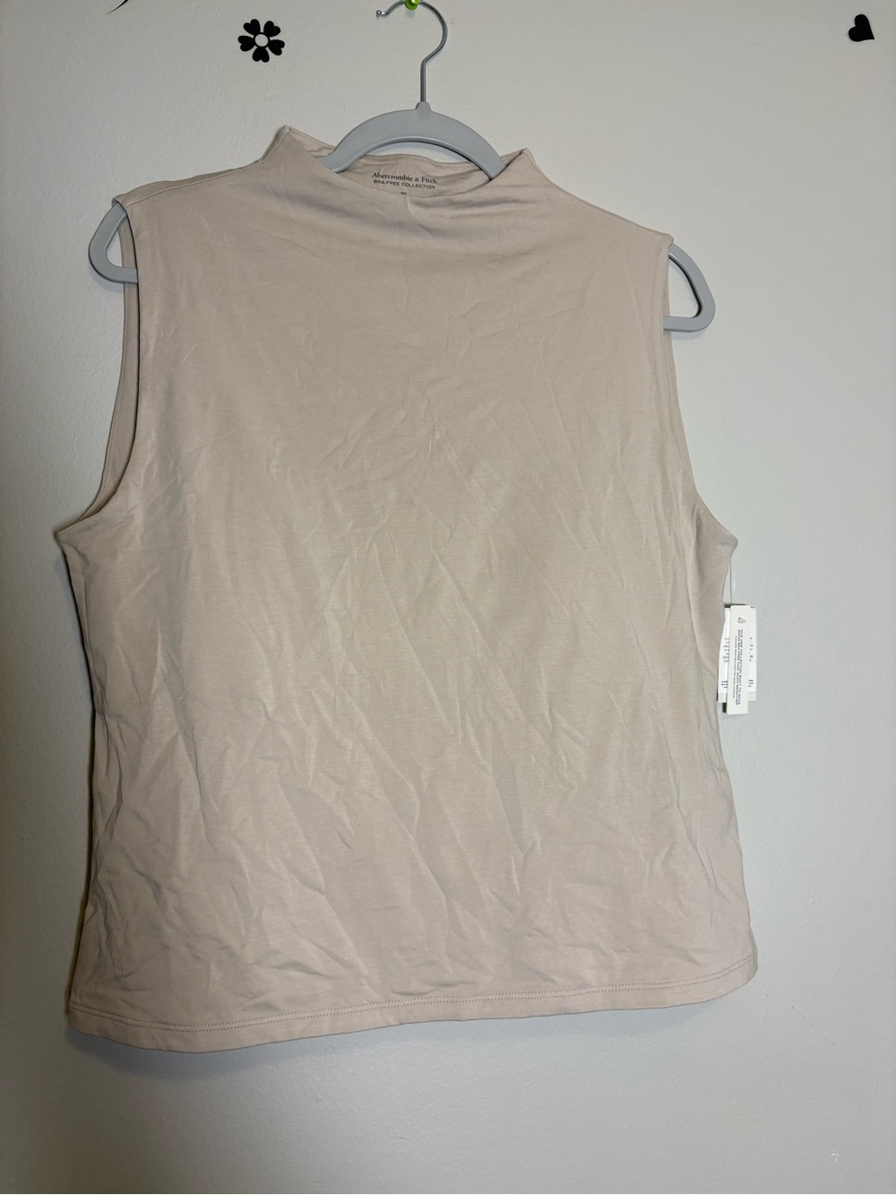 Abercrombie & Fitch Sleeveless Mock Neck Tank - Light Beige